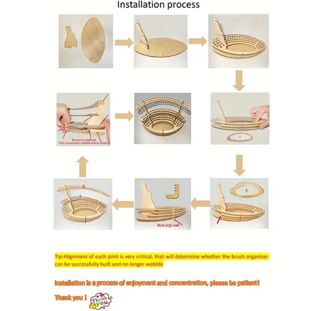 Soporte de Madera Premium para 67 Pinceles y lápices