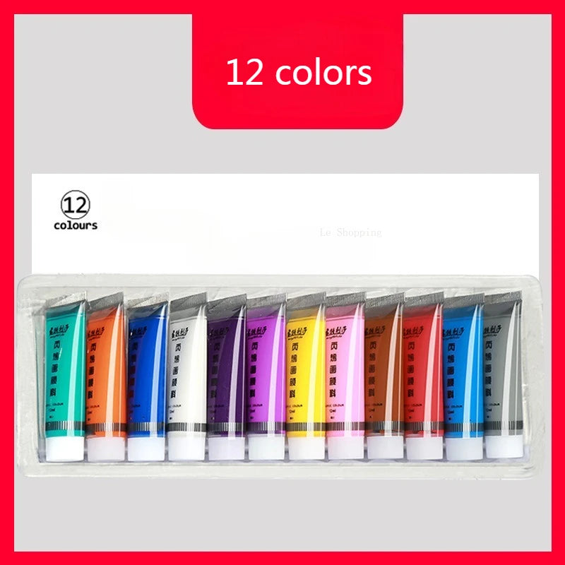 Juego de pintura acrílica de Color metálico, 12ml, 12/24 colores
