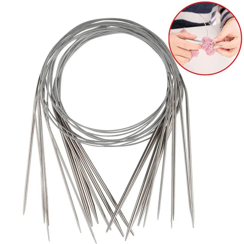 Palillos de tejer circulares de 1,6-4,8mm con bucle mágico, agujas de tejer flexibles de doble punta para calcetines, 1 unid.
