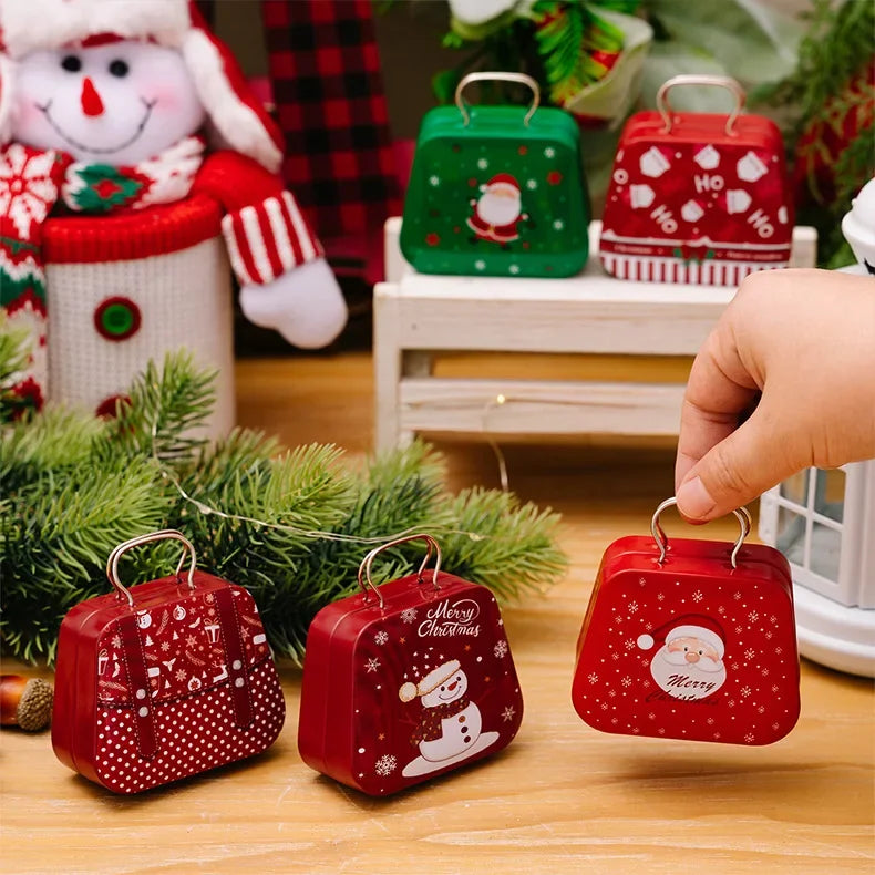Caja metálica decorativa para dulces, recuerdos etc., de Navidad