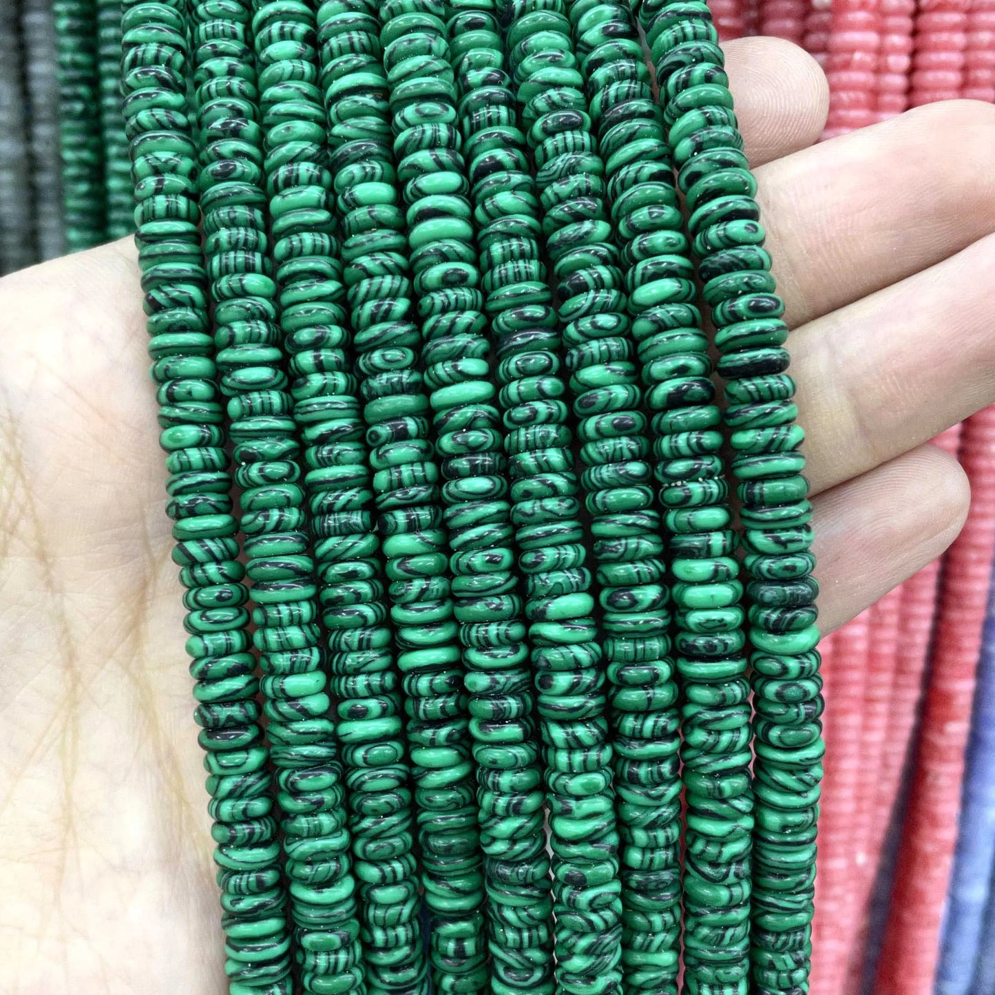 Rondelle de piedra Natural de 2x6mm, turquesas, cuarzo, jaspe, ágatas, mostacillas redondas, planas