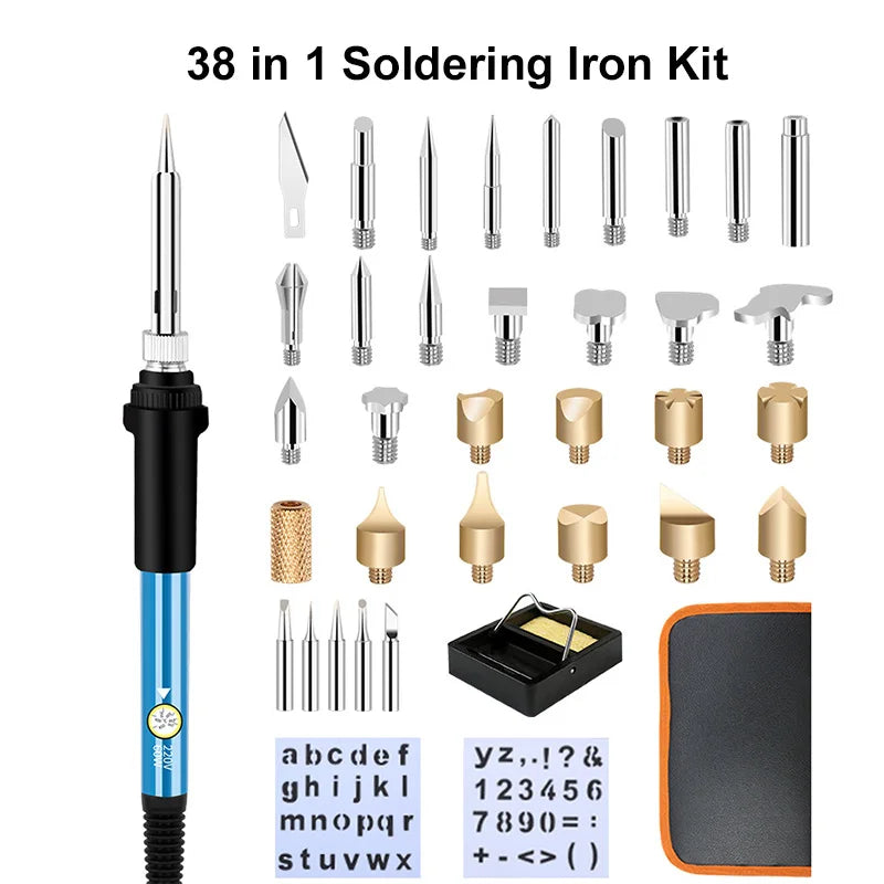 Soldador eléctrico, kit de quema de madera, pluma de pirograbado de 60W.
