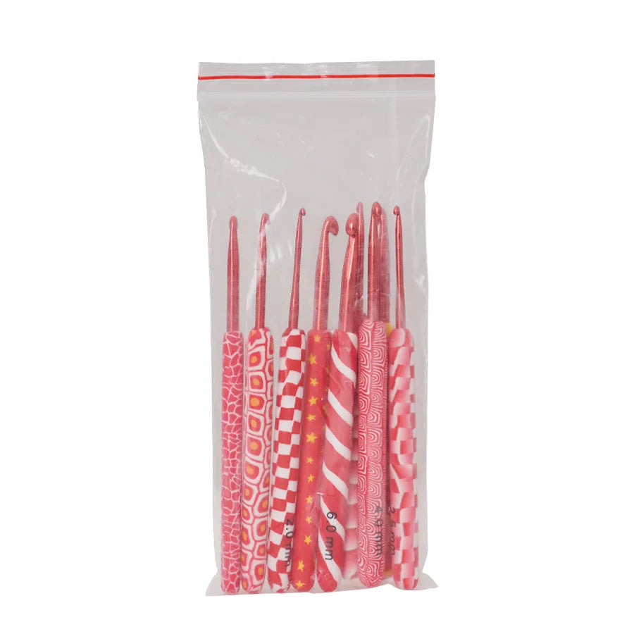 Juego de variados colores y estilos de crochet para tejer, de aluminio, con mango ergonómico