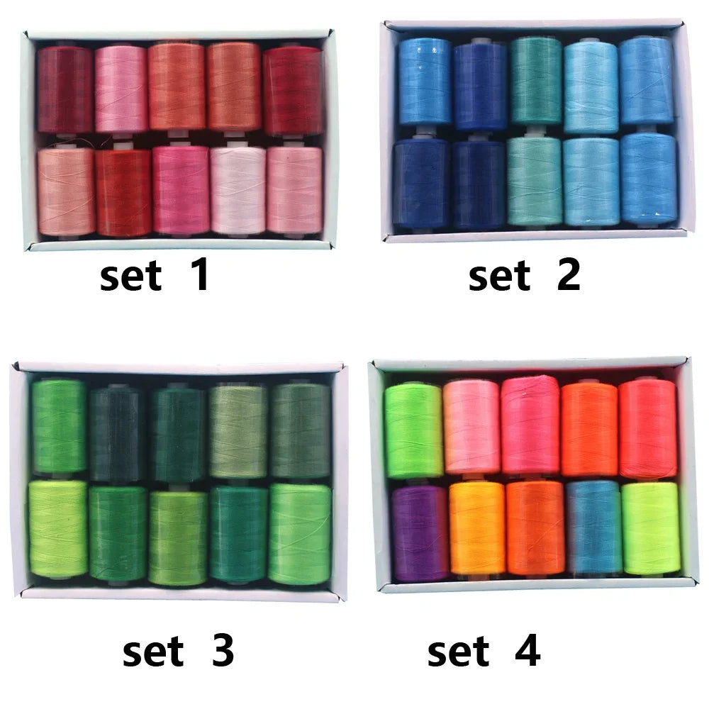 Kit de carretes de hilo de coser de poliéster, para coser a mano y a máquina, 1/10/12 colores