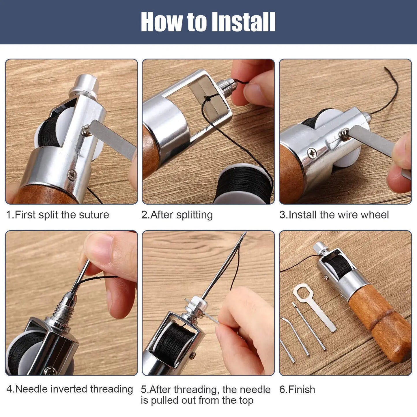 Kit de hilo de punzón de costura de cuero