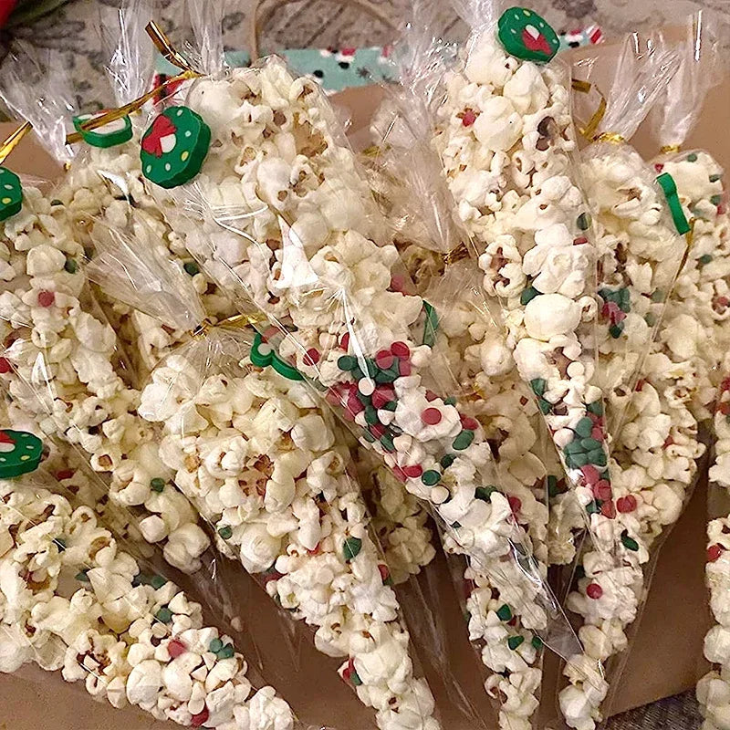 50 Uds. Bolsas de almacenamiento de dulces de cono transparente