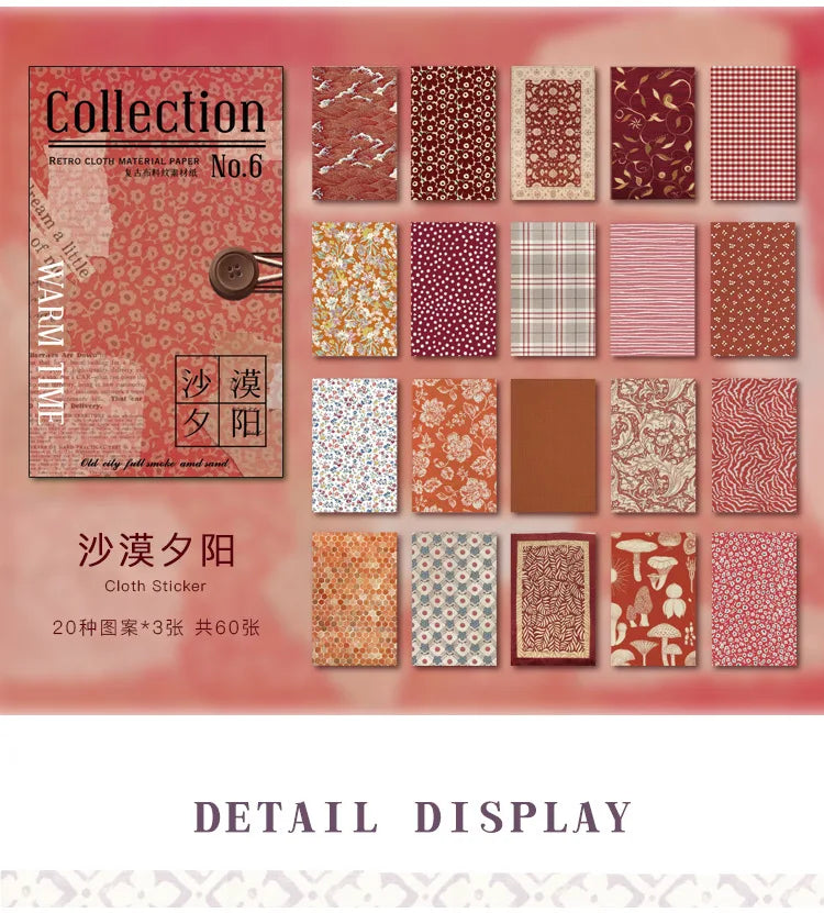 60 uds. de patrones florales artísticos, retro, creatividad hecha a mano