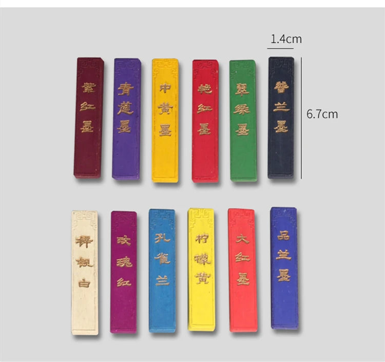 Barras de tinta de pigmento de Color, bloques de tinta de pintura china 12 uds.