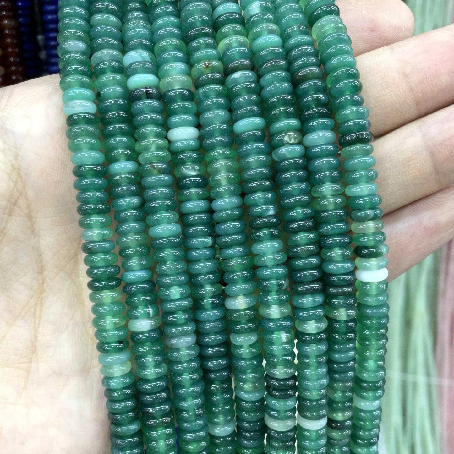 Rondelle de piedra Natural de 2x6mm, turquesas, cuarzo, jaspe, ágatas, mostacillas redondas, planas