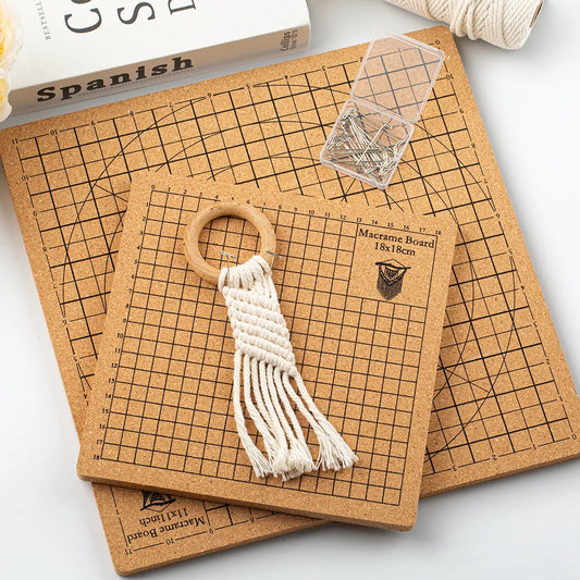Tableros de corcho de macramé profesional con cuadrícula, 20x20, 30x30, 28x38 y 40,7x40,7 cm