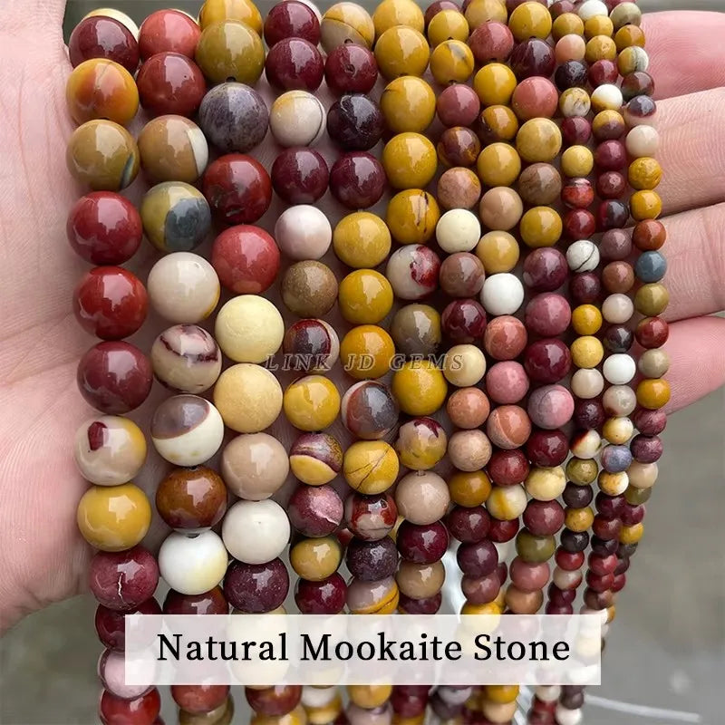 Mostacillas de piedra natural, variedades, redondo de 4, 6, 8, 10 y 12mm