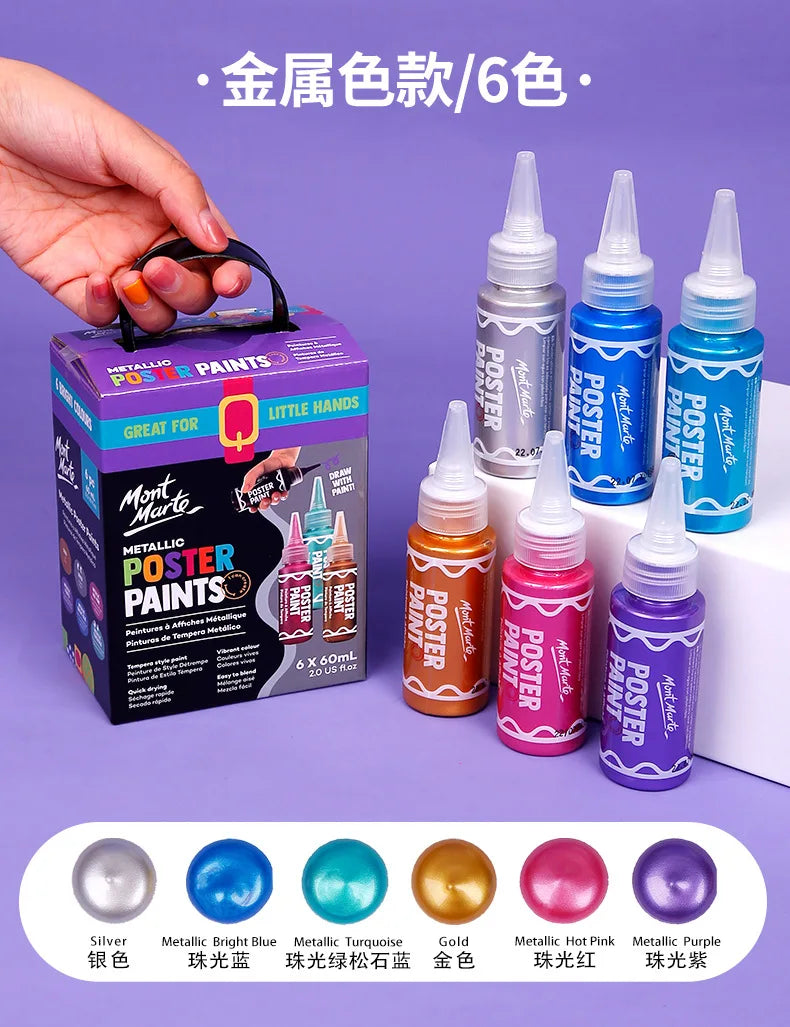 Juego de pintura con dedos para niños, Set de 6/12 colores de 60ml, pintura Gouache lavable