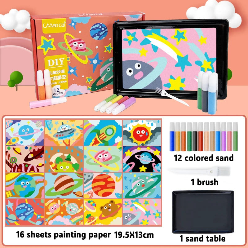Juego de pintura de arena mágica para niños, juguetes de dibujo