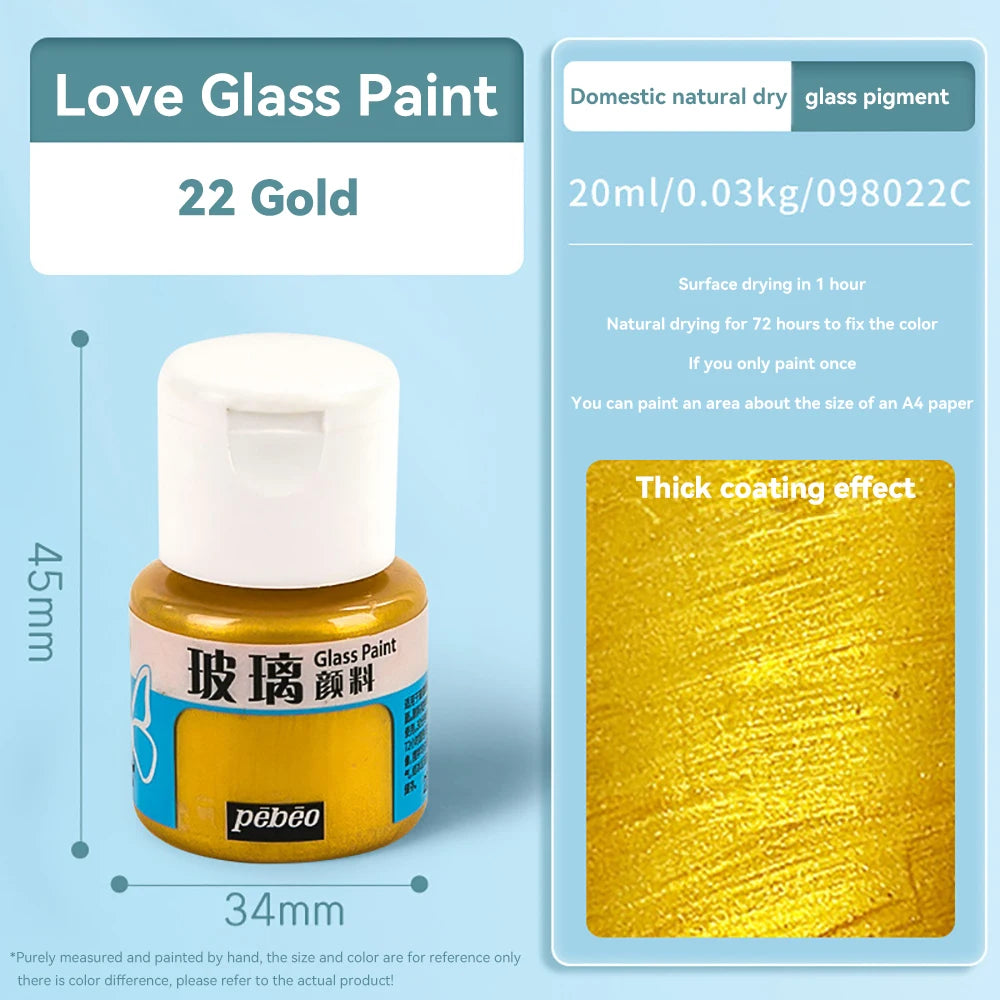 Pinturas acrílicas, pigmentos de vidrio impermeables de ricos colores, tubo para suministros de pintura, 20ml