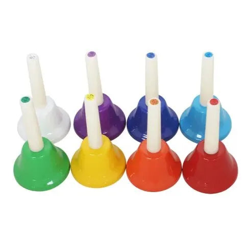 Juego de Instrumentos Musicales Orff, Campana de Mano de 8 Notas Coloridas para Niños.