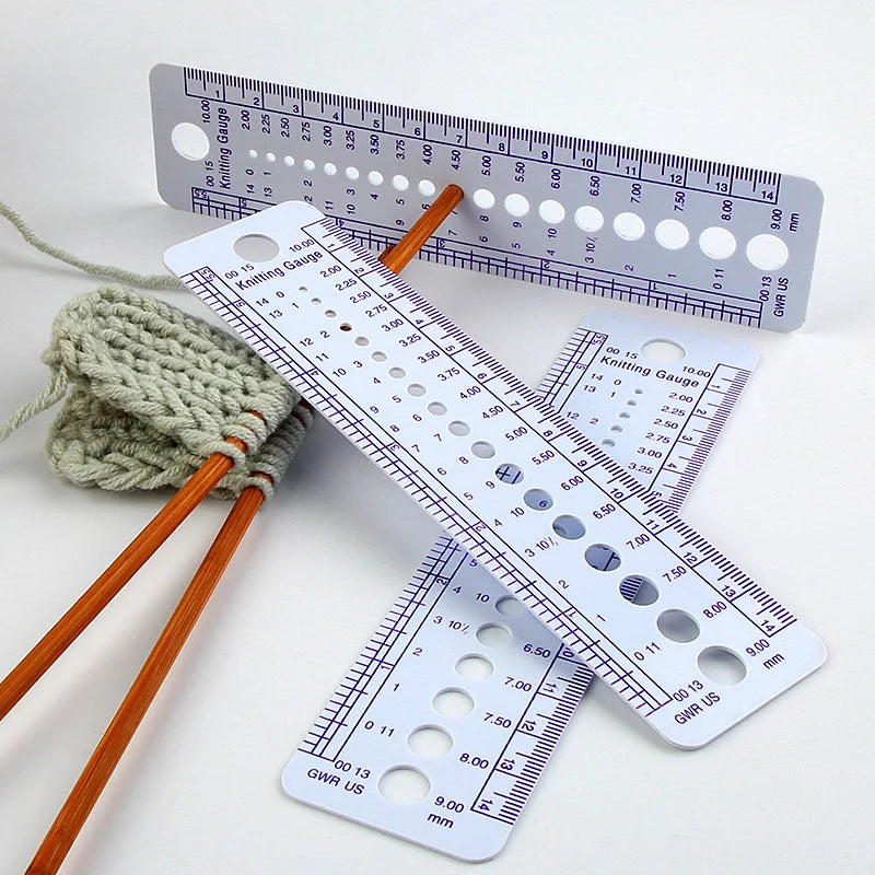 Herramienta de medición de palillos de tejer