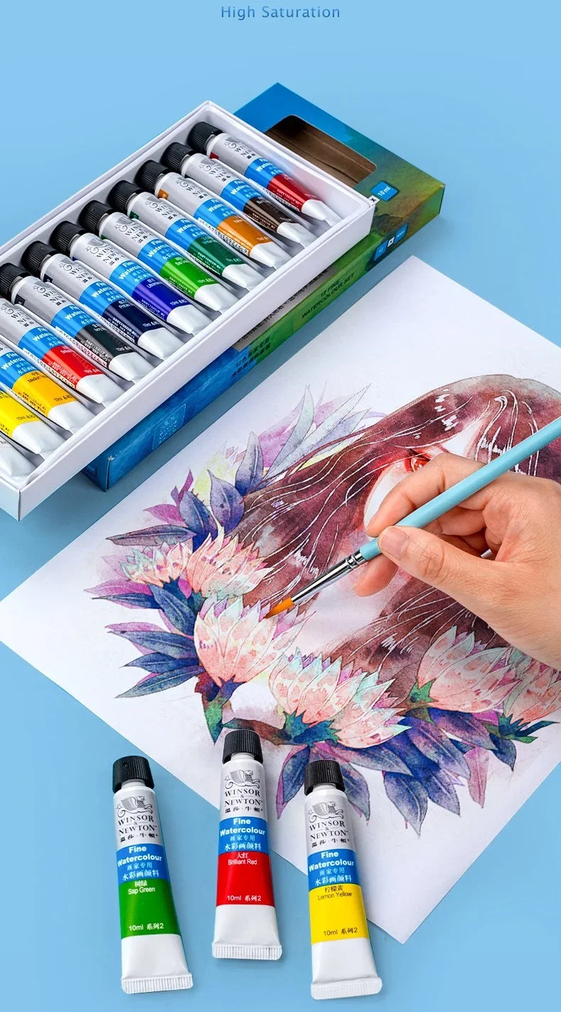 Winsor & Newton-Juego de acuarela fina, 12/18/24/36 colores, tubos de 10ml