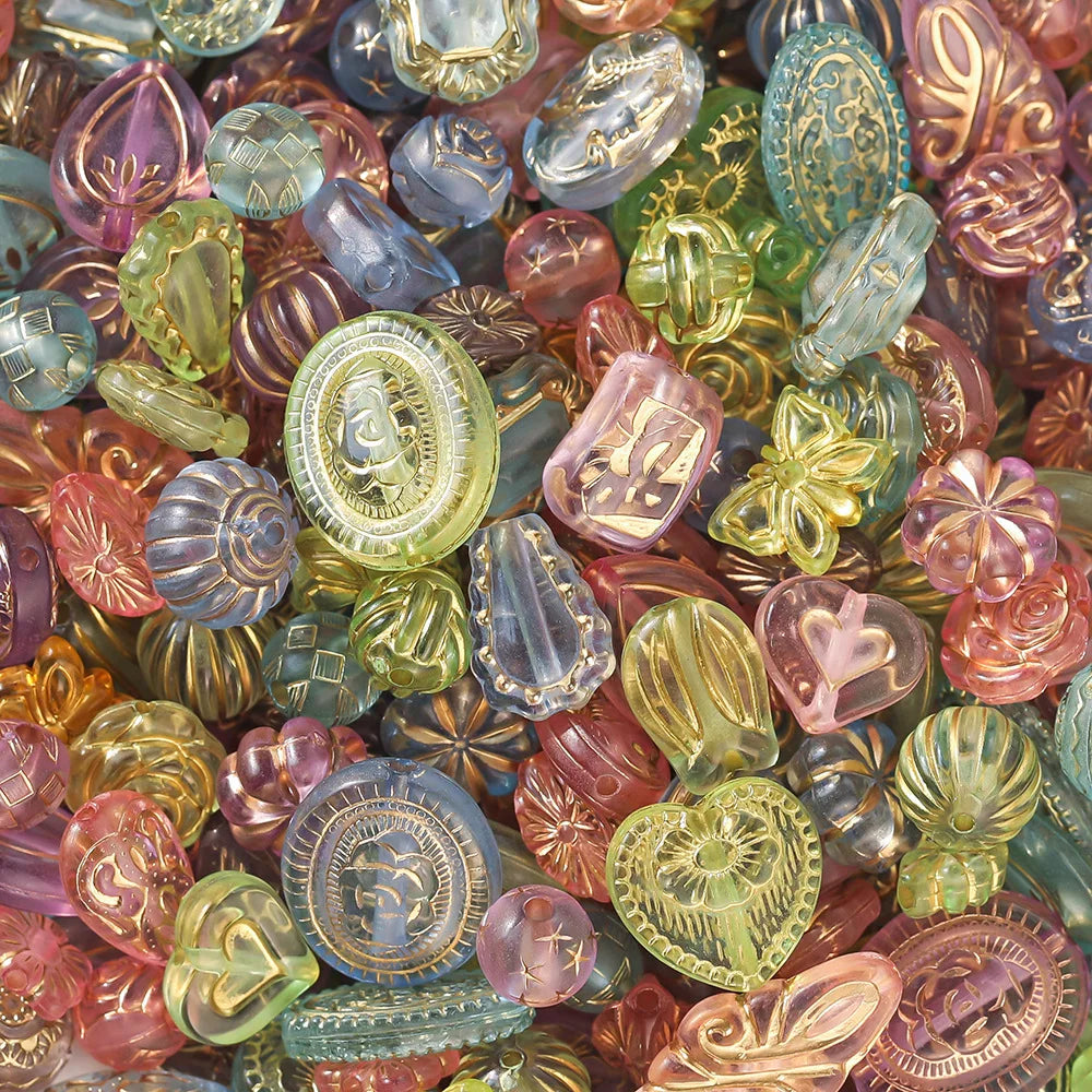 40 g/lote de mostacillas clásicas mixtas, acrílicas para joyería