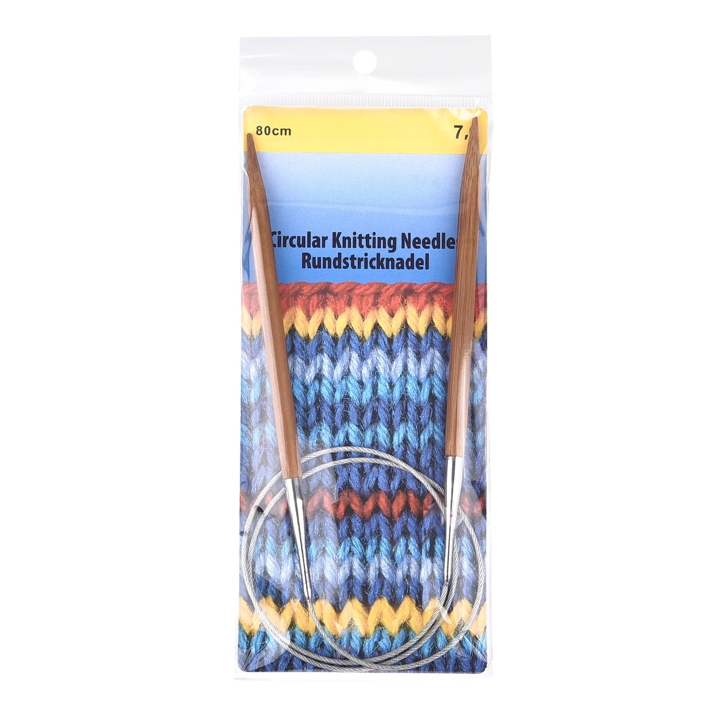 Palillos de tejer de bambú de 3-10mm, agujas circulares con aro de tubo de acero inoxidable para tejer a mano