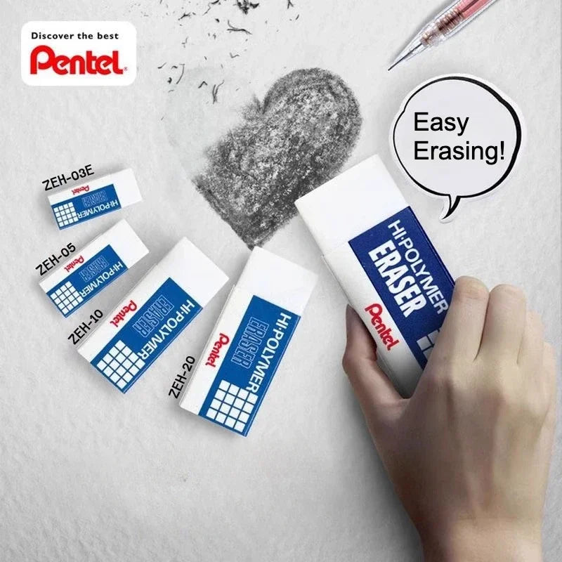 Goma de borrar Pentel de alto polímero ZEH-03, en tamaños pequeños, medianos, grandes y enormes