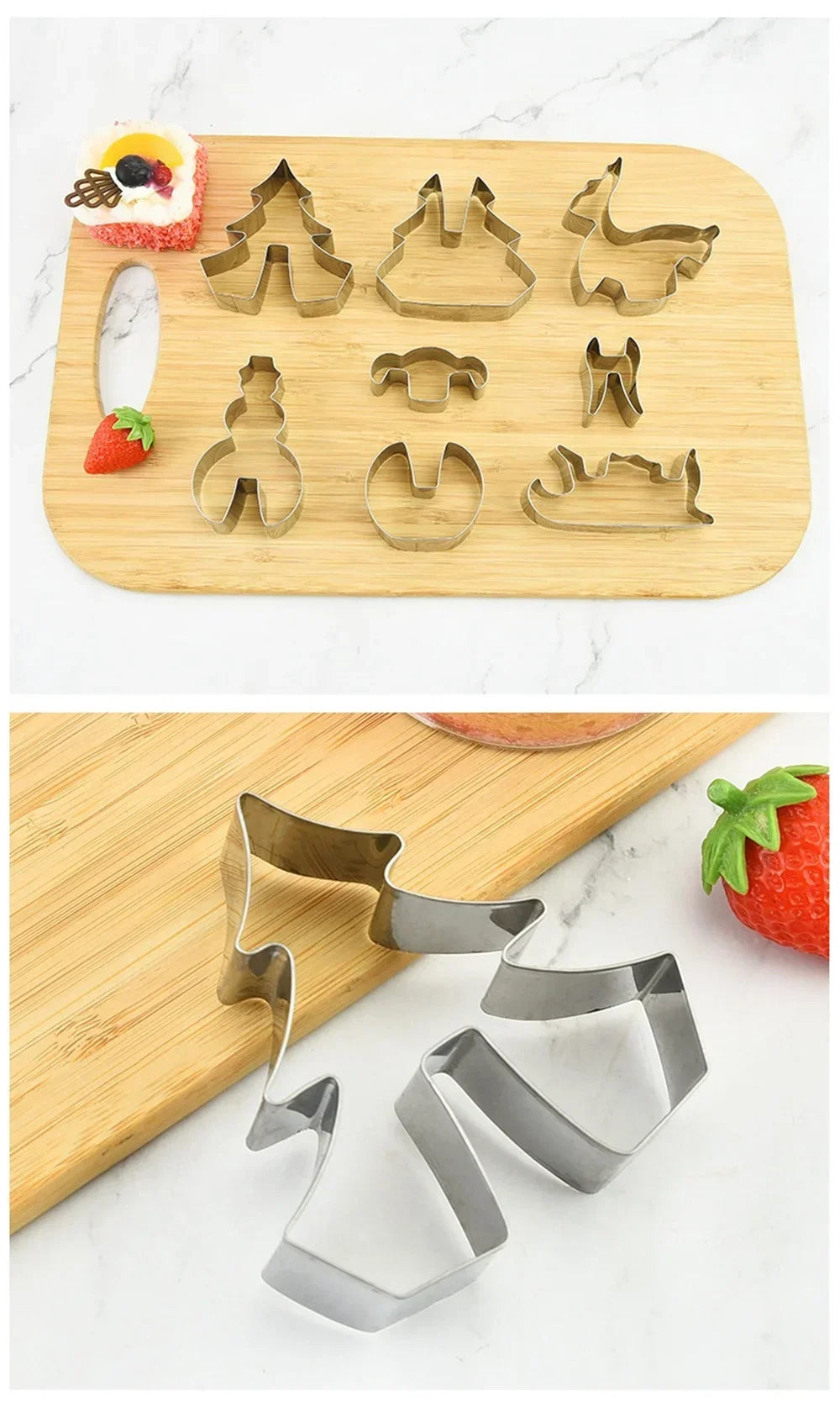 Juego de cortadores de galletas para casa de jengibre, 18 Uds., acero inoxidable, 3D, accesorios para hornear