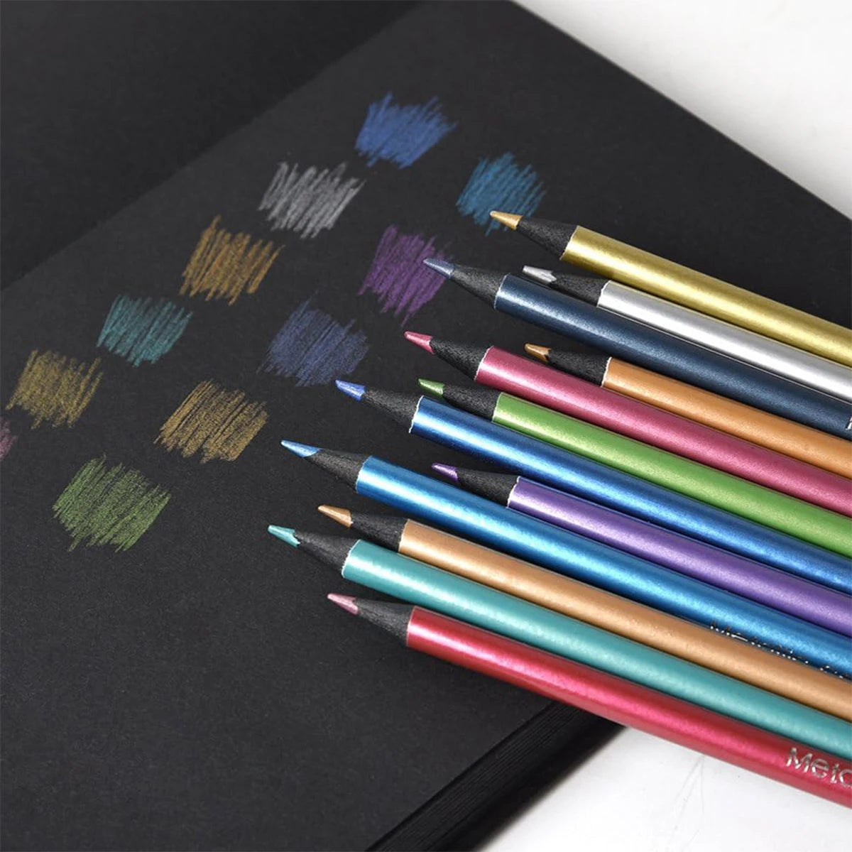 Lápiz metálico de 12 colores, para bocetos, pintura, juego de 12 Uds.
