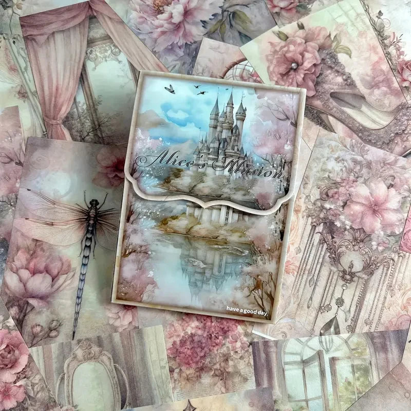 50 hojas de papel Retro para álbum de recortes, papel artesanal de fondo