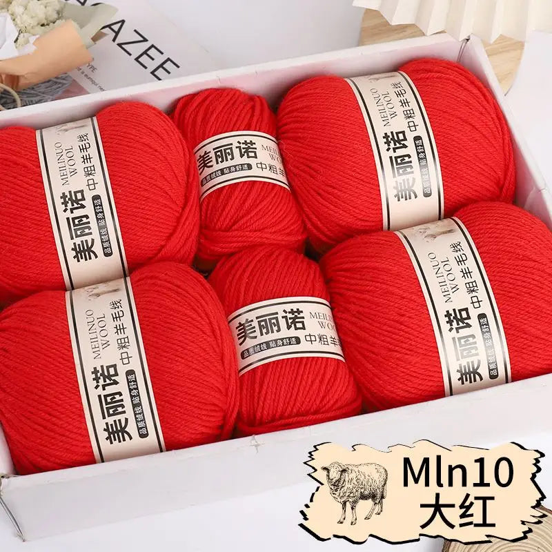 500 g/set de lana merina de 4 capas para tejer a mano