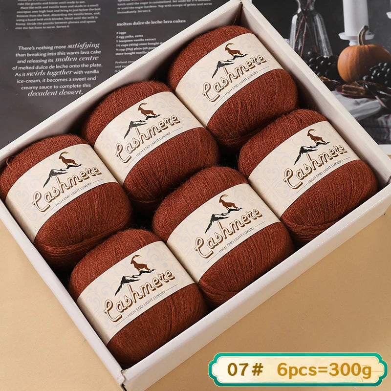 Lana fina pura de Cachemira de 300g, tejido a mano. 6 unidades