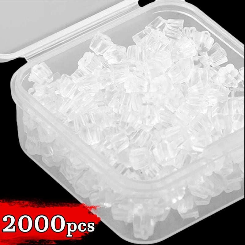 500 a 2000 Uds. Tapones de goma traseros para pendientes, de silicona, redondos