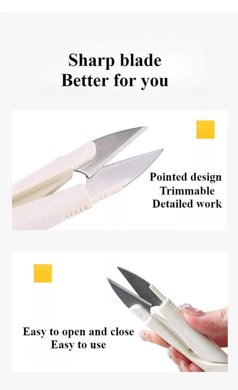 Tijeras de resorte para costura en forma de U, con tapa, de acero inoxidable, 1 unid.