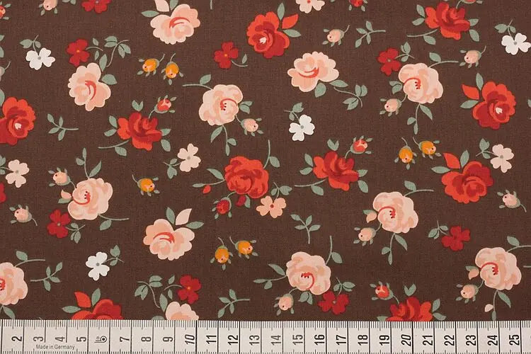Tela de algodón de sarga de 160 cm x 50 cm, color café
