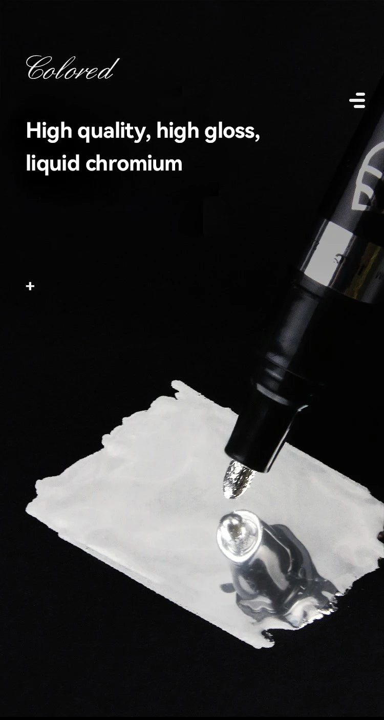 Bolígrafos de pintura espejo, tinta plateada, dorada y otros, punta de escritura de 1/2mm para modelo de Metal, madera, plástico y piedra, 1/6 Uds.