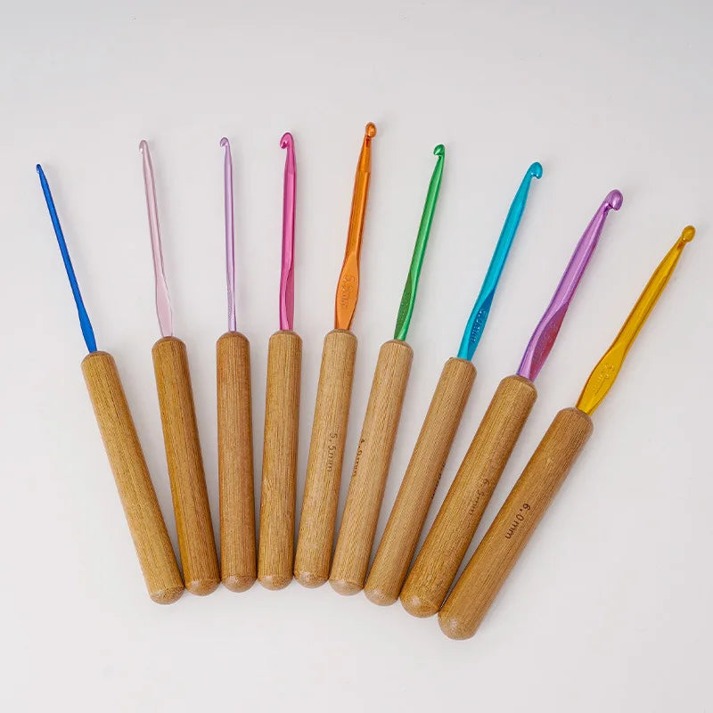 Juego de variados colores y estilos de crochet para tejer, de aluminio, con mango ergonómico