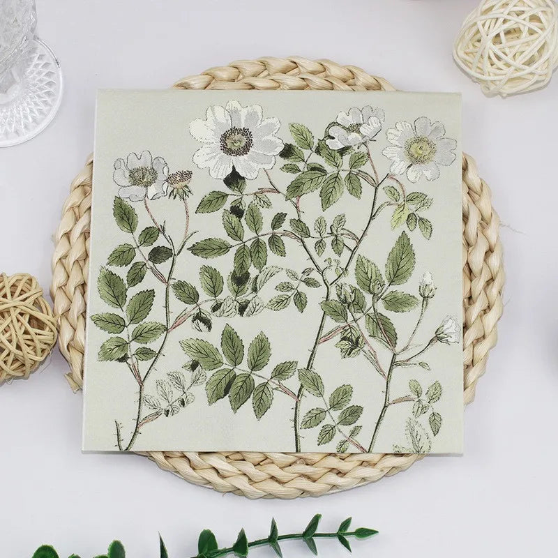 20 unids/bolsa servilleta desechable para decoupage de flores