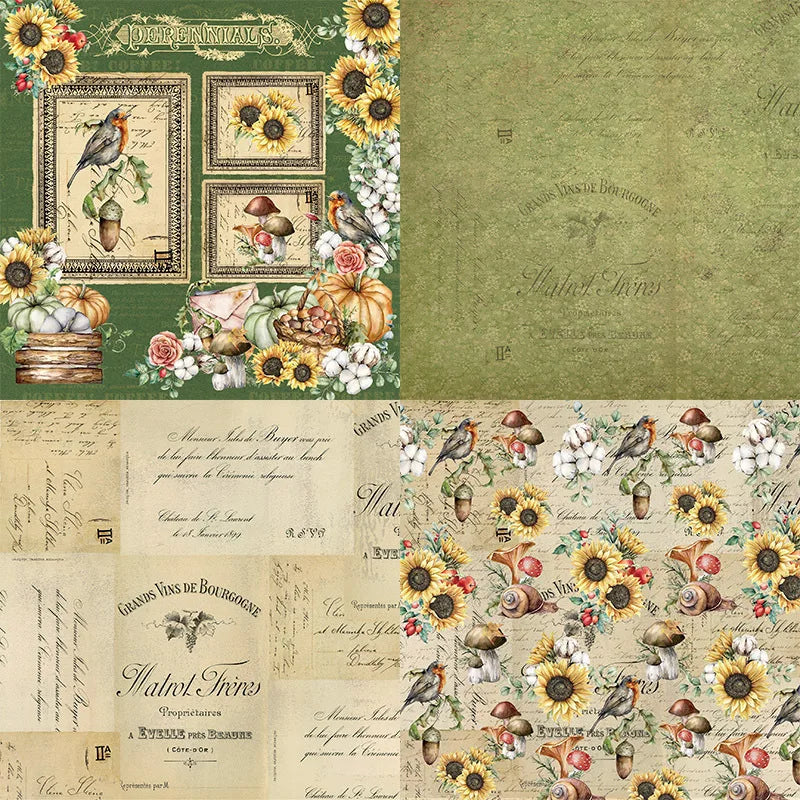 12 hojas de papel para álbum de recortes de 15x15cm