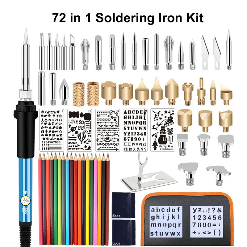 Soldador eléctrico, kit de quema de madera, pluma de pirograbado de 60W.