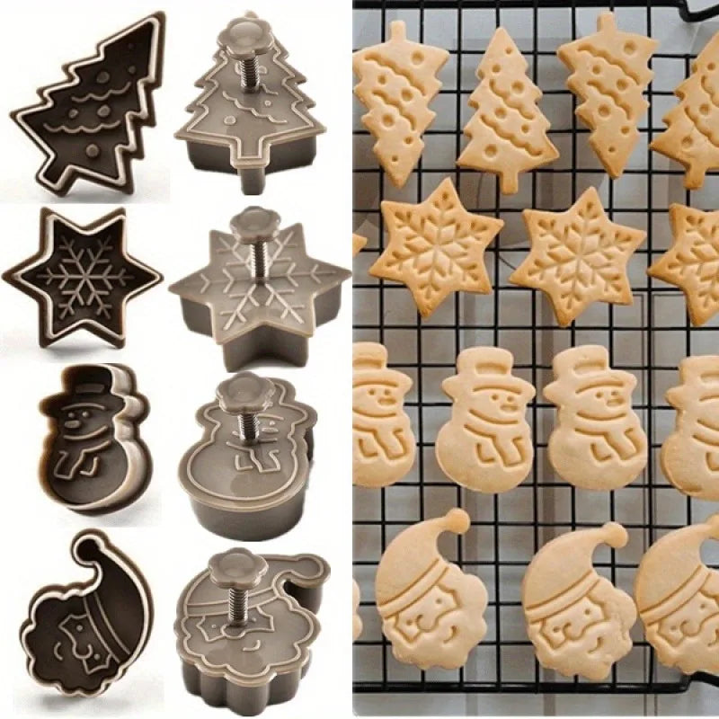 4 Uds. Molde tridimensional 3D para galletas de Navidad