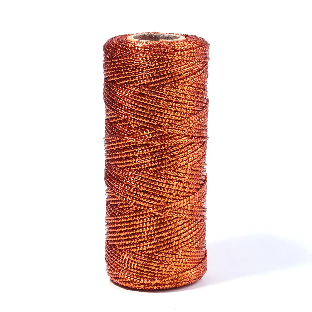 Cuerda de 1,5mm y 100m, cordón dorado y plateado para embalaje de regalo, cordón para macramé