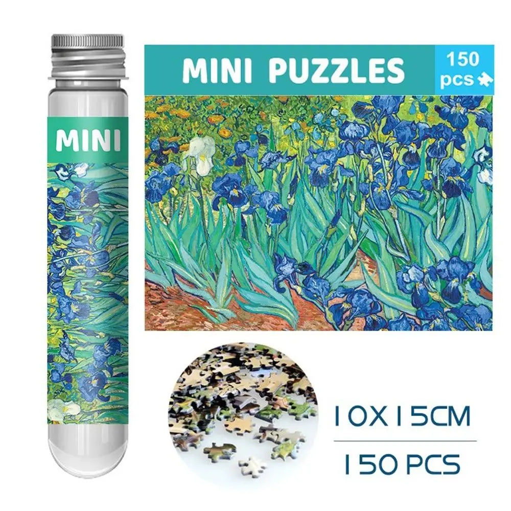 150 unids/mini rompecabezas de pinturas al óleo, en tubo de ensayo.