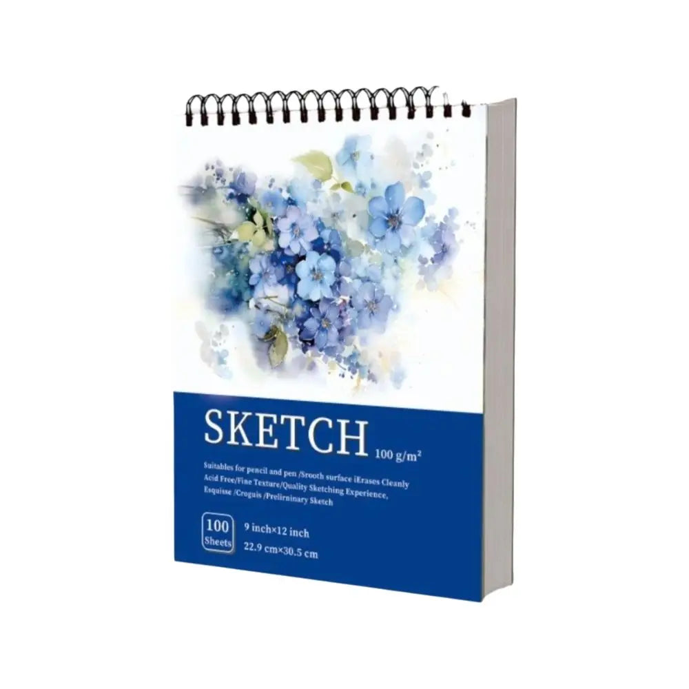 Cuaderno de bocetos en espiral de 100 hojas, portátil, con páginas perforadas, papel sin ácido