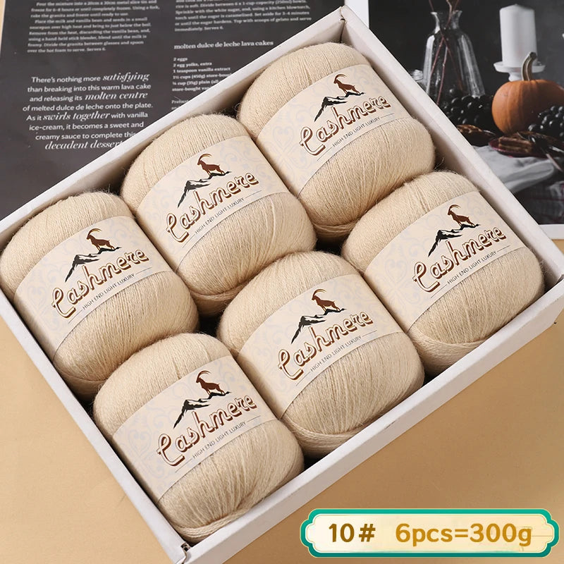 Lana fina pura de Cachemira de 300g, tejido a mano. 6 unidades