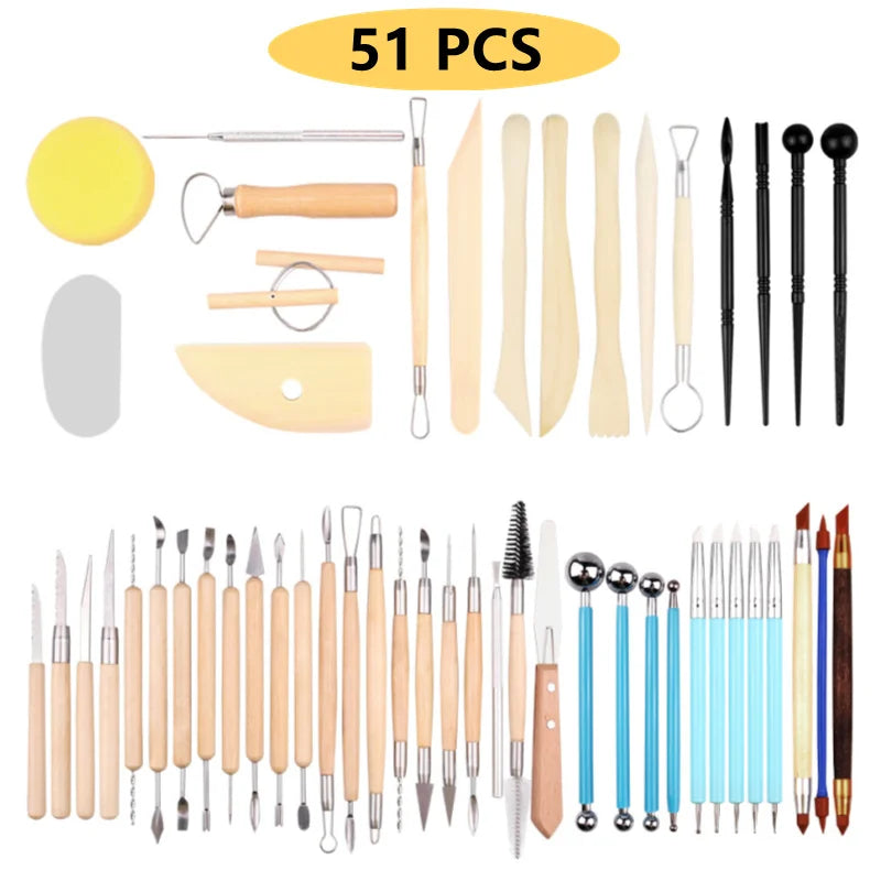 Kit de Herramientas para Esculpir Arcilla y Cerámica, 8-61 Piezas