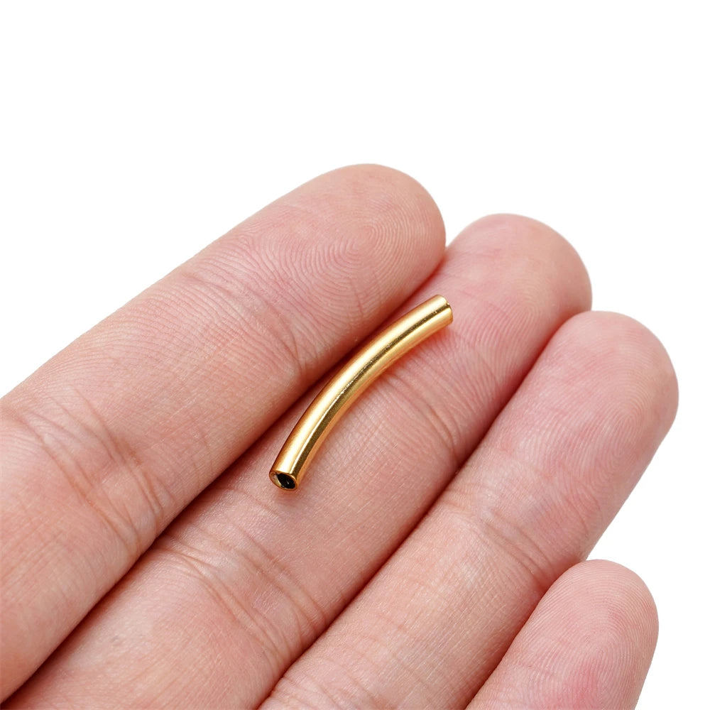 10 unids/lote 15-40mm conectores de mostacillas de tubo curvo de acero inoxidable