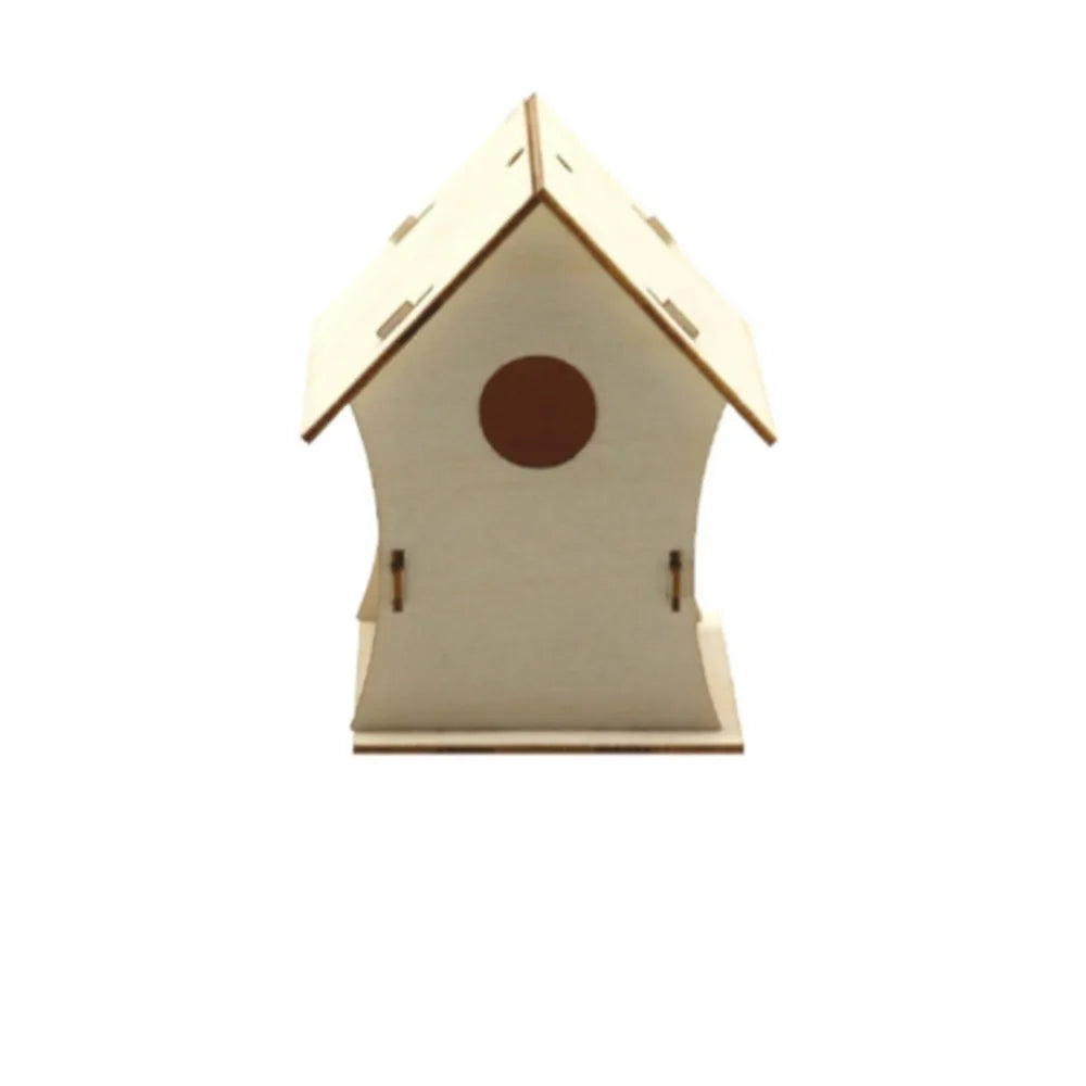 Casa de pájaro de madera para manualidades para el hogar, comedero colgante, 3 uds.