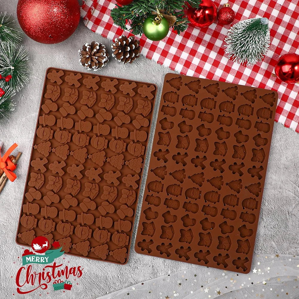 Moldes navideños de silicona para dulces y chocolate