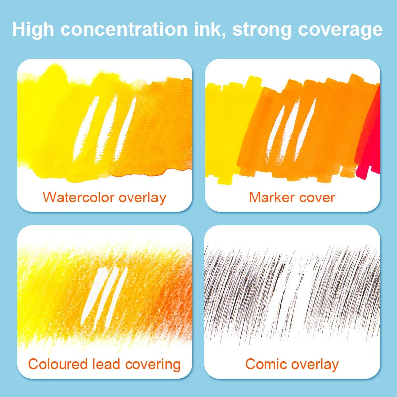 Tinta Blanca para Dibujo Paul Rubens Cartoonist de 50 ml para Pintura Artística con Pincel o Plumilla, Tinta Blanca Altamente Opaca para Resaltos y Correcciones