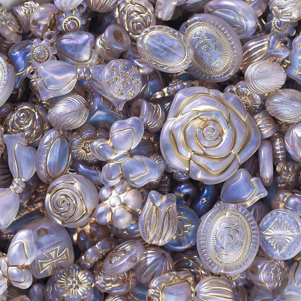 40 g/lote de mostacillas clásicas mixtas, acrílicas para joyería