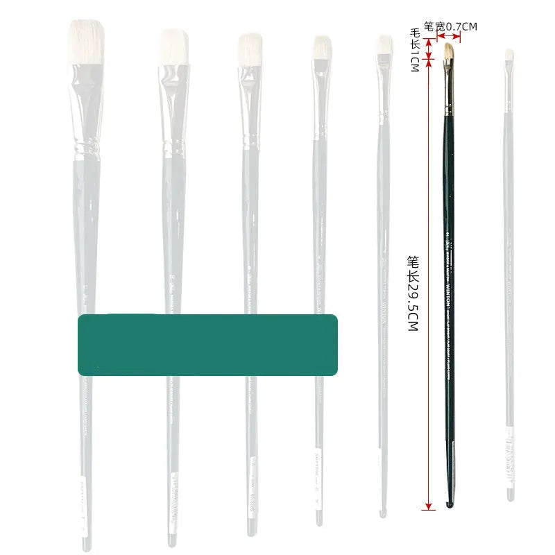 Juego de Pinceles para Óleo Winsor & Newton - Pinceles Planos y en Forma de Abanico, de Cerda de Cerdo