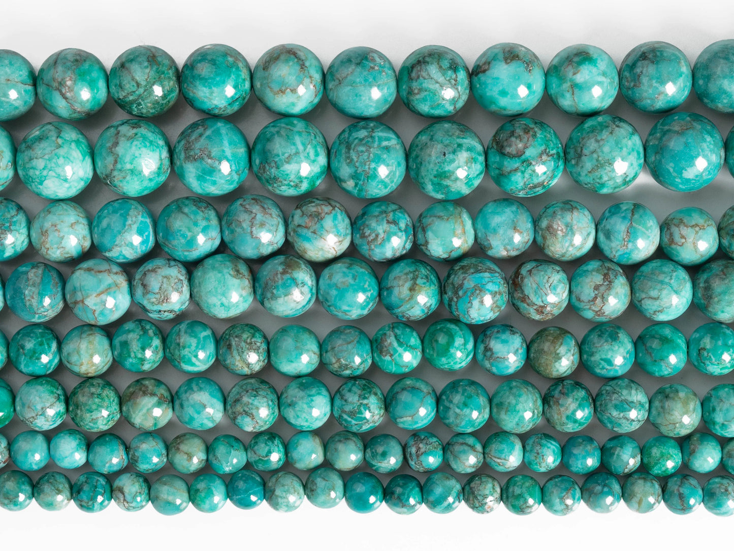 Cuentas turquesas de magnesita verde pavo real, naturales y auténtica, piedras preciosas AAA de grado, cuentas redondas sueltas de 6/8/10/12mm